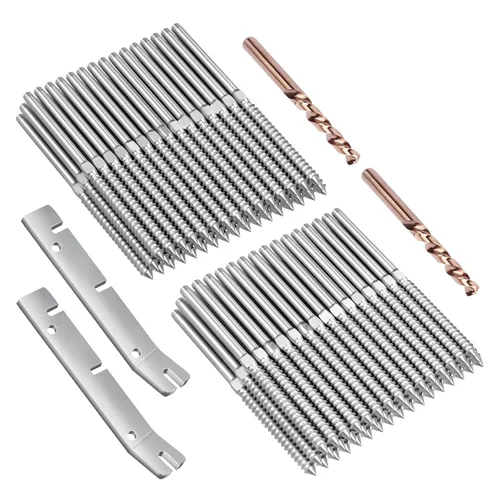 Miniatura 11 de BLIKA Paquete de 120 tornillos de acero inoxidable T316 con rosca de mano derecha e izquierda para postes de madera de 1/8" de kit de barandilla