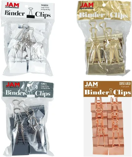 Miniatura 49 de Broches aprietapapeles JAM Paper®, Blanco