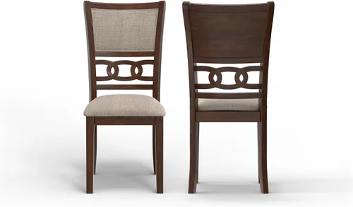 Miniatura 25 de New Classic Furniture Gia - Silla de comedor (juego de cuatro), asiento y respaldo tapizados en tela gris claro, color gris