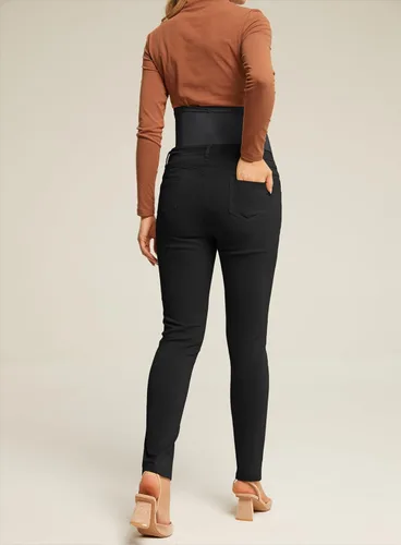 Miniatura 3 de Maacie Pantalones de trabajo de maternidad, pantalones de vestir casuales de negocios con bolsillos de alta elasticidad