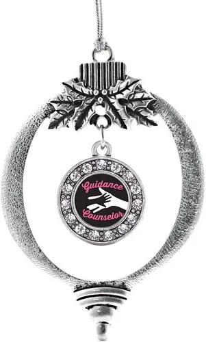 Miniatura 10 de Inspired Silver - Twin One - Adorno festivo de Navidad de plata - Adorno festivo de árbol de Navidad con dije de círculo y circonita cúbica