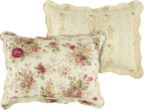 Miniatura 6 de Greenland Home Antique Rose Juego de ropa de cama tamaño jumbo de 100% algodón, colcha de 120 pulgadas de ancho x 118 pulgadas de largo con 2 fundas