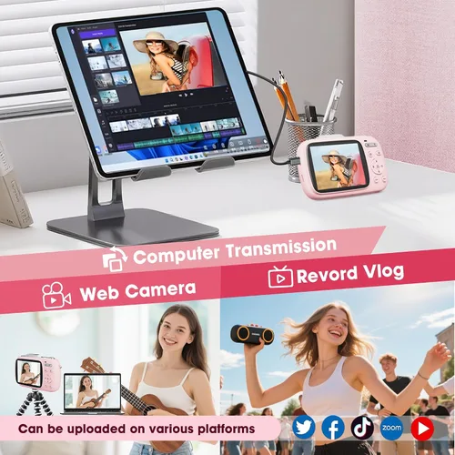 Miniatura 8 de Cámara digital, cámara de vlogging 5K para fotografía, cámara digital de punto y disparo con enfoque automático de 80MP para principiantes