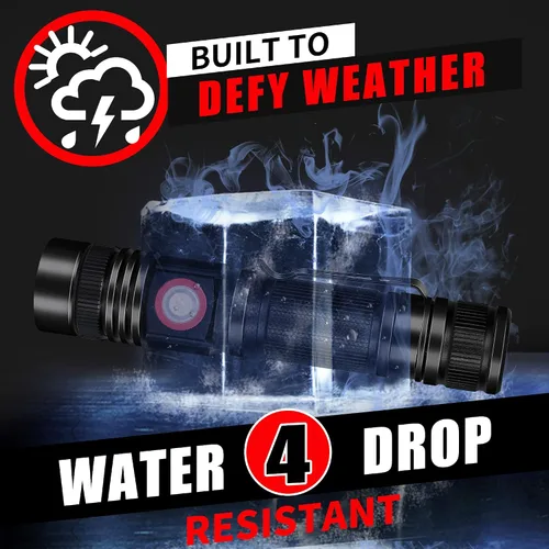 Miniatura 3 de DARKBEAM Linterna LED recargable USB de 2000 lúmenes altos, linternas de bolsillo pequeñas y brillantes, foco ajustable resistente al agua, luz