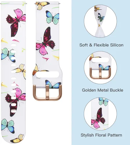 Miniatura 2 de GEAK Correa Transparente Linda Compatible con Samsung Galaxy Watch 7 6 5 4 Band/Galaxy Watch 7 6 5 4 Band, Correa de Repuesto de Silicona Suave
