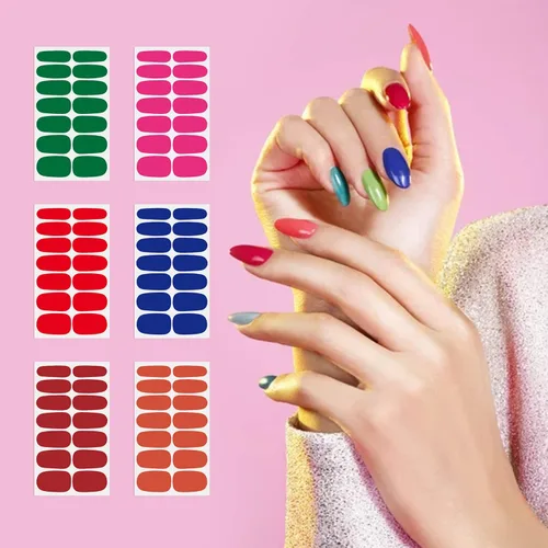 Miniatura 3 de 224 unidades de envolturas de uñas de color oscuro para mujer, tiras de esmalte de uñas autoadhesivas, tiras de uñas de gel, calcomanías de manicura