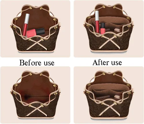Miniatura 4 de Organizador de monedero para LV NOE bolsa interior NOE BB bolsa de cubo Petit NOE NM bolsa de almacenamiento pequeña cremallera insert3053khaki-M