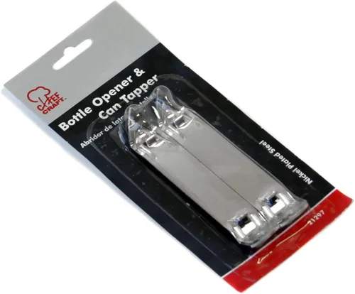 Miniatura 2 de Chef Craft Select - Abridor de botellas de hierro chapado duradero, juego de 2 piezas de 4.5 pulgadas de largo, gris