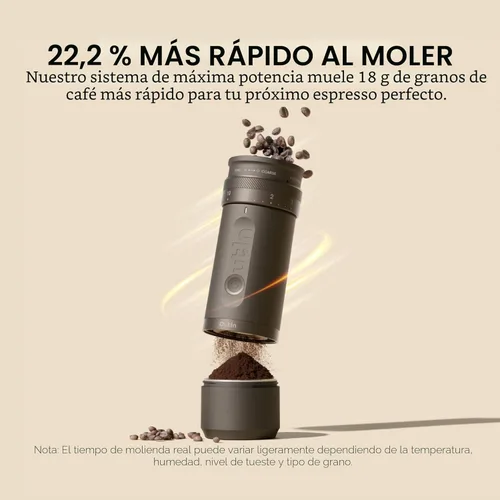 Miniatura 5 de OutIn Fino - Molinillo de café eléctrico portátil, molinillo de granos de café ajustable con 28 ajustes de molienda precisos, molinillo de café
