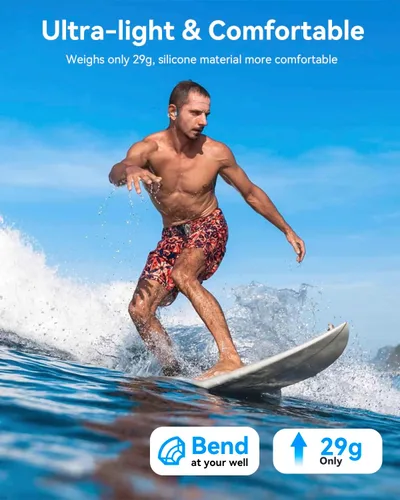 Miniatura 3 de MONODEAL Auriculares de conducción ósea, auriculares de natación, IP68 impermeables Bluetooth 5.4, memoria MP3 de 32 GB integrada, auriculares