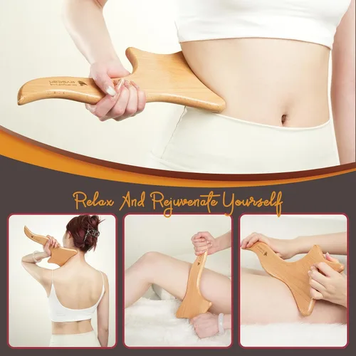 Miniatura 2 de Herramienta de raspado de masaje de madera, masajeador de drenaje linfático para anticelulitis, alivia el dolor muscular, esculpir el cuerpo