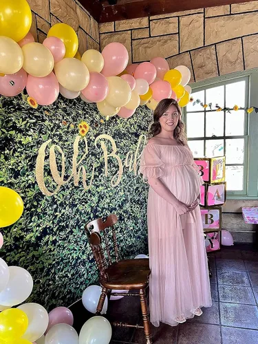 Miniatura 5 de Ever-Pretty Vestido de maternidad de tul con hombros descubiertos para mujer 20862