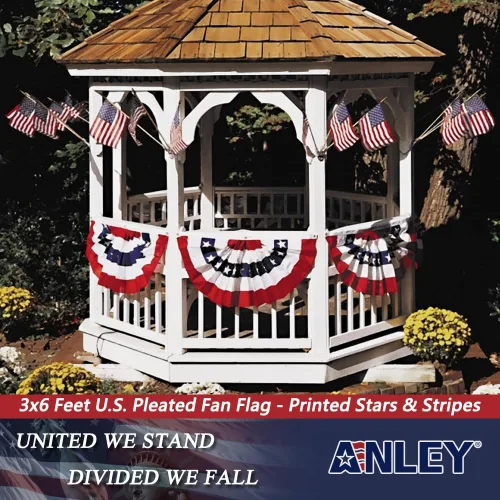 Miniatura 4 de Anley Bandera de abanico plisada de Estados Unidos, 3 x 6 pies, banderas patrióticas de Estados Unidos, estrellas y rayas patrióticas, color nítido