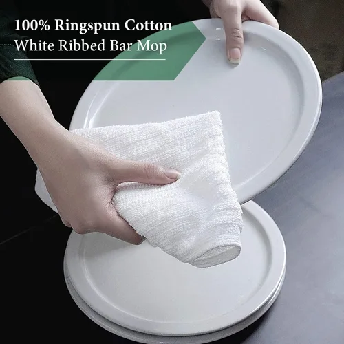 Miniatura 2 de Juego de 24 trapos de cocina de 16 x 19 pulgadas, 100 % algodón, absorbente, para cocina, trapos de limpieza para restaurantes