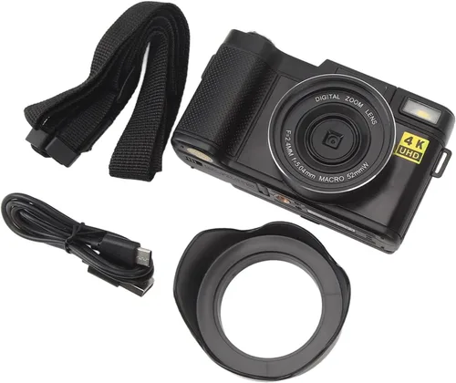 Miniatura 7 de Cámara digital 4K, 3 pulgadas, 48 MP, 16X, zoom de 180°, cámara de vlogging antivibración con función de belleza facial, para adolescentes, adultos