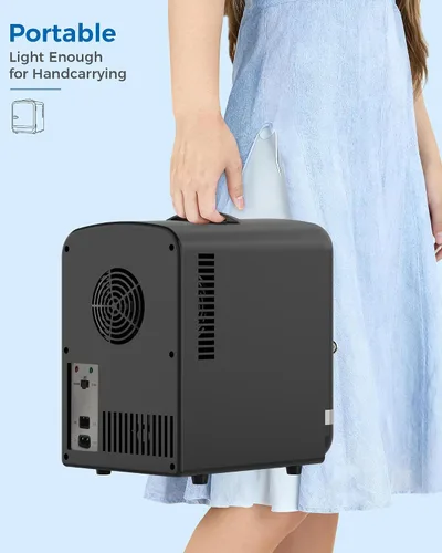 Miniatura 7 de Electactic Mini refrigerador para el cuidado de la piel, 4L/6 latas, refrigerador portátil compacto para cosméticos, refrigerador de escritorio