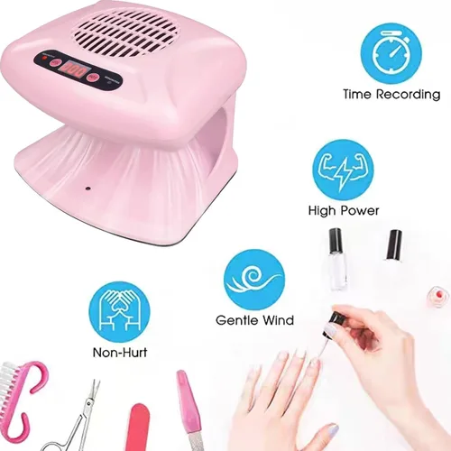 Miniatura 3 de Secador de uñas para esmalte regular de 300 W, ventilador de secado de uñas 2 en 1 con sensor automático, aire caliente y frío, secador de uñas
