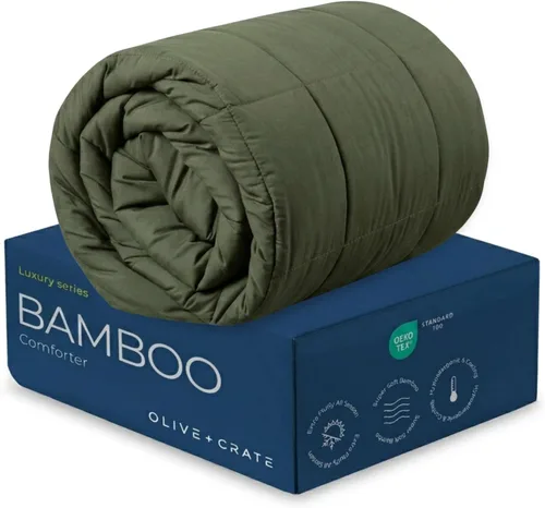 Miniatura 14 de Olive + Crate Cooling Down Alternative Comforter - Hypoallergenic King Size Duvet Insert Lightweight - All Seasons Plush Design Bamboo Comforter