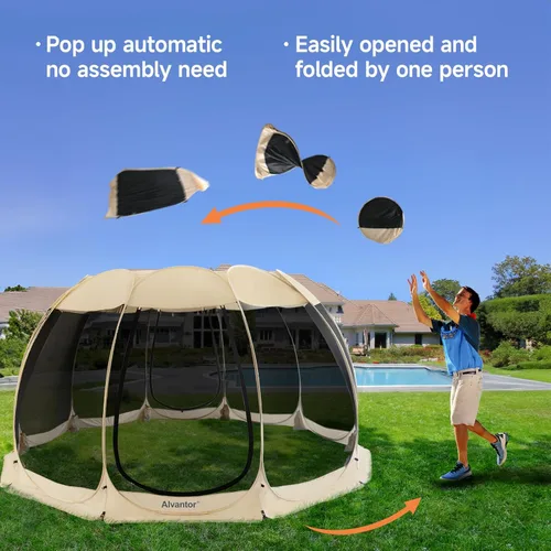 Miniatura 3 de Alvantor Tienda de campaña desplegable para casa, cenador instantáneo al aire libre con mosquitera y protección solar UPF 50+, refugio portátil
