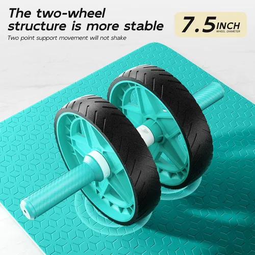 Miniatura 7 de Double-Wheel Ab Roller for Core Training – Rebound Design with Adjustable Elastic Band, Silent Non-Slip Wheels, Detachable Build, Knee Pad & Bands
