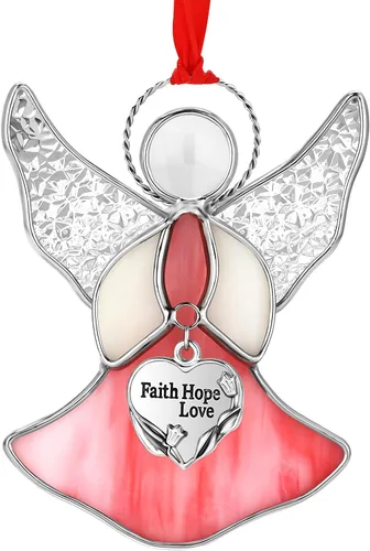 Miniatura 20 de Atrapasoles de Vidrio Emplomado para Ventanas Colgantes de Ángel Azul Adorno Personalizado de Metal Regalos Decorativos para Mamá Abuela Amiga
