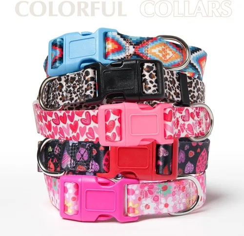 Miniatura 30 de Collares de Perro para Niñas con Patrones de Margaritas, Lindo Collar Rosa para Perras, Collares Ajustables Blandos y Duraderos para Perros XS 12