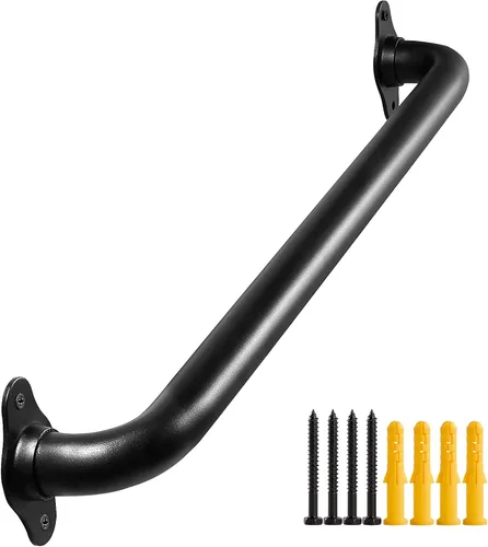 Miniatura 8 de Barandillas de mano para escaleras de montaje en pared de 12 pulgadas para interiores, pasamanos de tubo de metal de 1 pie, barandilla de seguridad