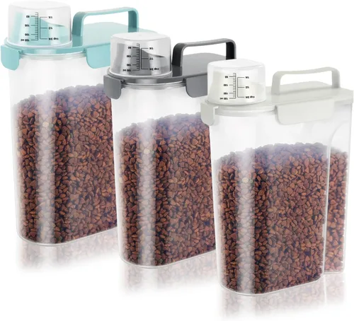 Miniatura 25 de LEAWALK Recipiente hermético de almacenamiento de alimentos para perros y gatos de 5 libras con boquilla grande mejorada, sin BPA, recipientes