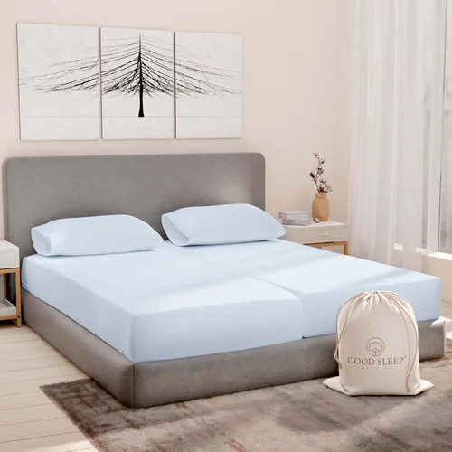 Miniatura 26 de Good Sleep Bedding Juego de sábanas divididas tamaño King para cama ajustable, sábanas de lujo, algodón egipcio, juego de sábanas de 5 piezas