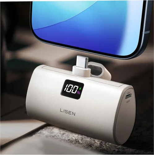 Miniatura 10 de Mini cargador portátil USB C de 6800 mAh, artículos esenciales de viaje para iPhone 17 Pro Max de 22.5 W, carga rápida