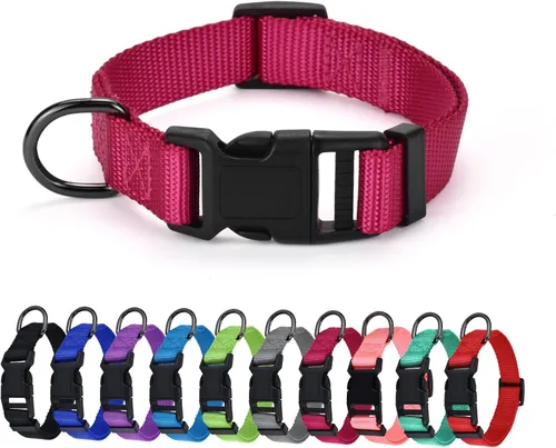 Miniatura 12 de AUDWUD Collar de nailon grueso, clásico ajustable, varios colores, adecuado para perros pequeños, medianos y grandes, 4 tamaños Esmeralda