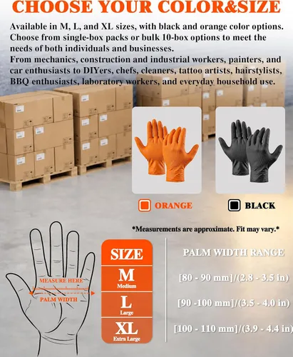 Miniatura 6 de Guantes de nitrilo Nitroshield 9 mil, resistentes, desechables, negros, talla XLarge, 800 piezas - Guantes de goma resistentes a productos químicos