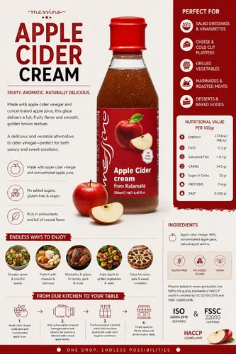 Miniatura 6 de Messino Esmalte balsámico de sidra de manzana, 8.5 fl oz - Reducción balsámica de manzana dulce para rociar, ensaladas y acabado