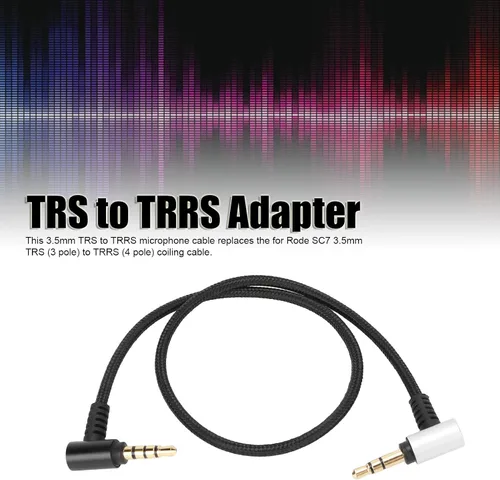 Miniatura 2 de Acogedor Cable de micrófono TRS a TRRS de 0.138 in, cable adaptador multifuncional para conector RODE SC7, Videomicro, Go, Wireless Go Videomic Pro