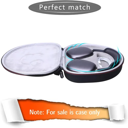 Miniatura 8 de LTGEM - Funda compatible con auriculares Airpods Max, funda rígida para oficina, bolsa de almacenamiento de viaje, color negro y gris (solo funda)