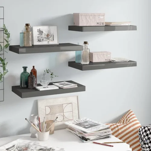 Miniatura 12 de Estantes flotantes de pared, juego de 4 estantes decorativos para montar en la pared, estante colgante con soportes invisibles para decoración