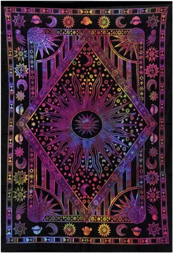 THE ART BOX Tapiz celestial de sol y luna, mandala estético para colgar en la pared para dormitorio y sala de estar, decoración independiente