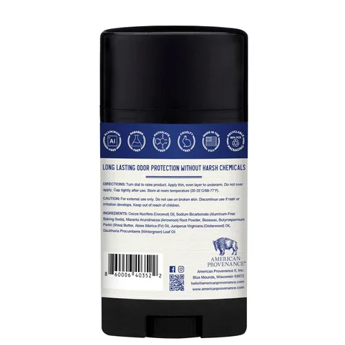 Miniatura 6 de American Provenance Desodorante totalmente natural para hombres y mujeres, desodorante sin aluminio que dura todo el día, fabricado en los Estados