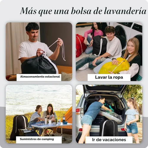 Miniatura 7 de Bolsa de lavandería Handy Laundry con correa de hombro - Cierre de cordón con bloqueo, material duradero, gran capacidad, costuras resistentes