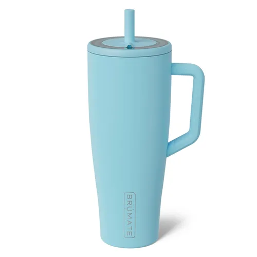Miniatura 51 de BrüMate Era Vaso térmico con asa y pajilla, 40 onzas, 100% a prueba de fugas, con tapa, hecho de acero inoxidable, base apta para portavasos, moca