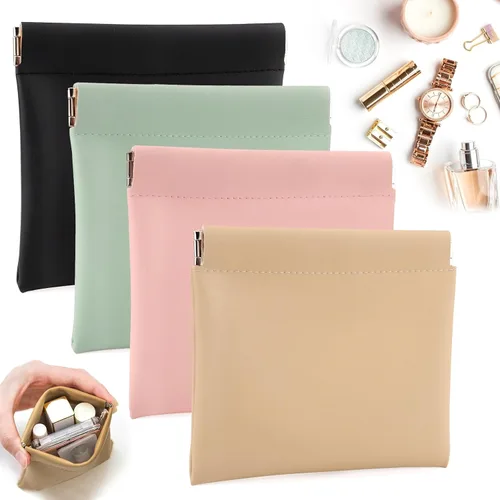 Miniatura 11 de BUSOHA Pequeña bolsa de maquillaje para bolso, mini bolsas de cosméticos portátiles para mujeres, monedero, lápiz labial, organizador de accesorios