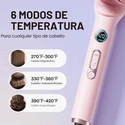 Miniatura 7 de Wavytalk Cepillo alisador de pelo, elegante cepillo de alisado iónico, peine alisador de cerámica antiquemaduras con pantalla LED para cabello súper