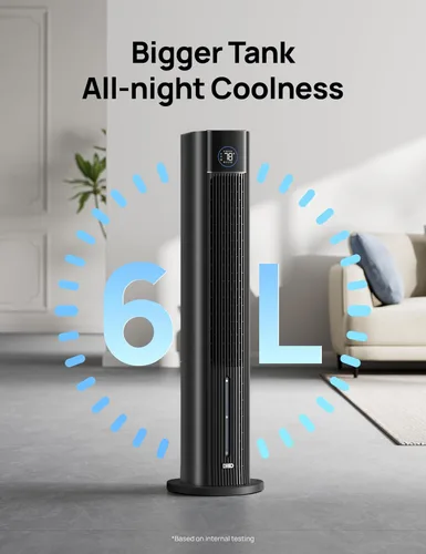 Miniatura 3 de DREO Enfriador evaporativo de pantano de aire, ventiladores de enfriamiento de 43 pulgadas que sopla aire frío 2026 actualizado, ventilador de piso
