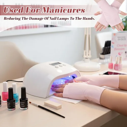 Miniatura 6 de 4 Pairs UV Gloves for Gel Nail Lamp, Sun Protection UV Gloves for Women for Gel Manicures Summer Outdoor