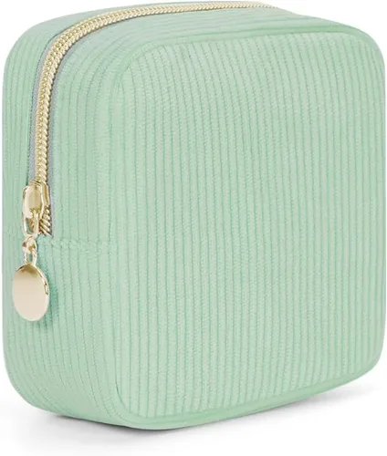 Miniatura 9 de Wandering Nature Pequeña bolsa de maquillaje para bolso, bolsa de cosméticos con cremallera para mujer, bolsa de viaje de cuero vegano ecológico