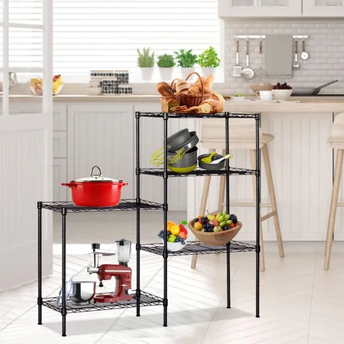 Miniatura 5 de BELANITAS Estantería de metal de 5 niveles, estantes de alambre de capas ajustables, estantería de alambre resistente para uso en el hogar, cocina