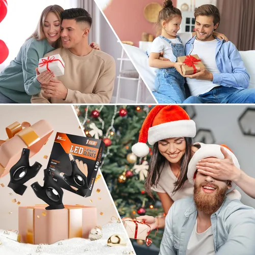 Miniatura 6 de Lenski Regalos para Hombres, Rellenos de Media para Hombres Adultos Guantes con Linterna, Regalos de Navidad para Papá Él Abuelo Esposo, Regalos