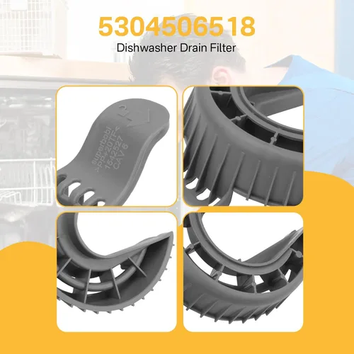 Miniatura 6 de Showingo Filtro de drenaje para lavavajillas 5304506518 154252701 compatible con lavavajillas Frigidaire, trampa de tierra para lavavajillas que