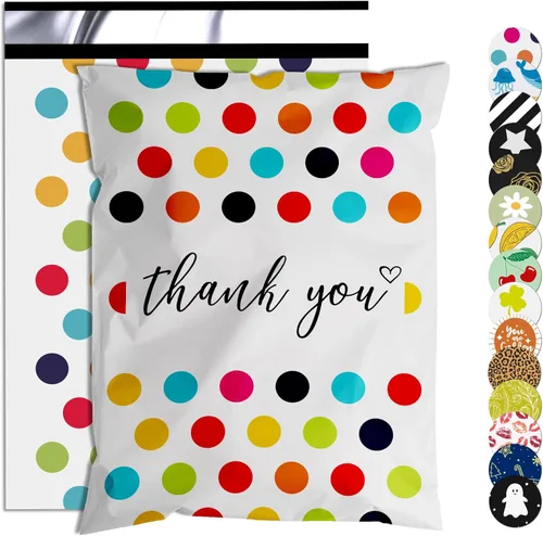 Miniatura 10 de Sobre de Navidad de Polietileno 6x9 Pulgadas 100 Piezas, Bolsas de Envío Resistente al Agua y a los Desgarros para Ropa, Bolsas de Envío Fuertes