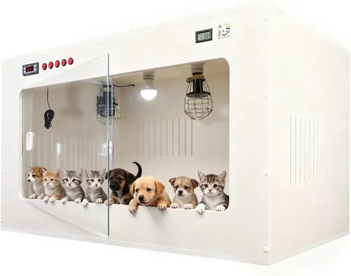 QIANG Portable Insulated Puppy Incubator with Heating & Fan,Compact Brooder Nursery for Safe Transport and Home Care of Newborn Dogs, Cats, and